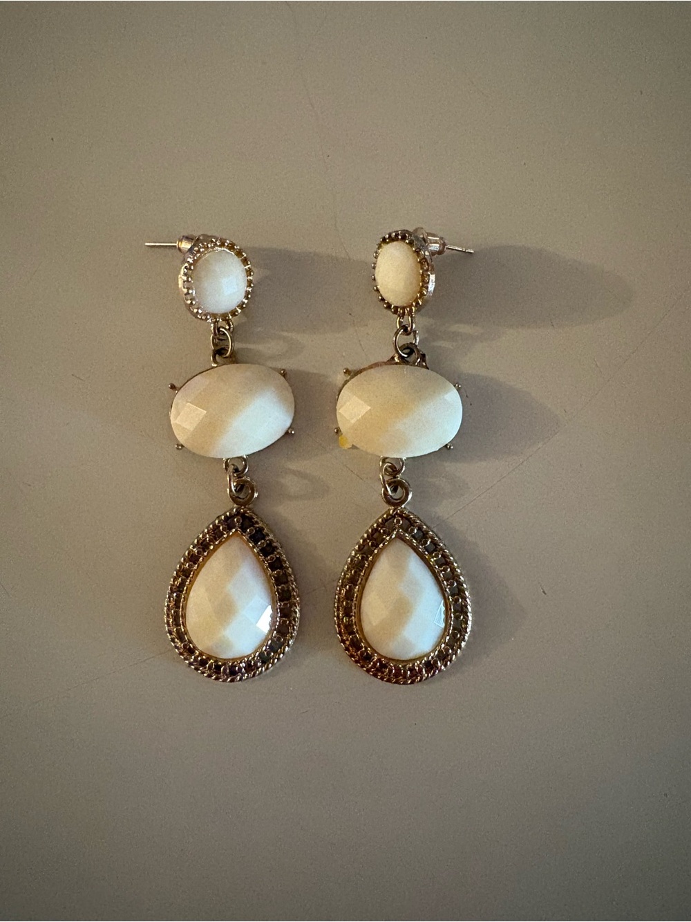 Elegant White Drop Dangle Earrings